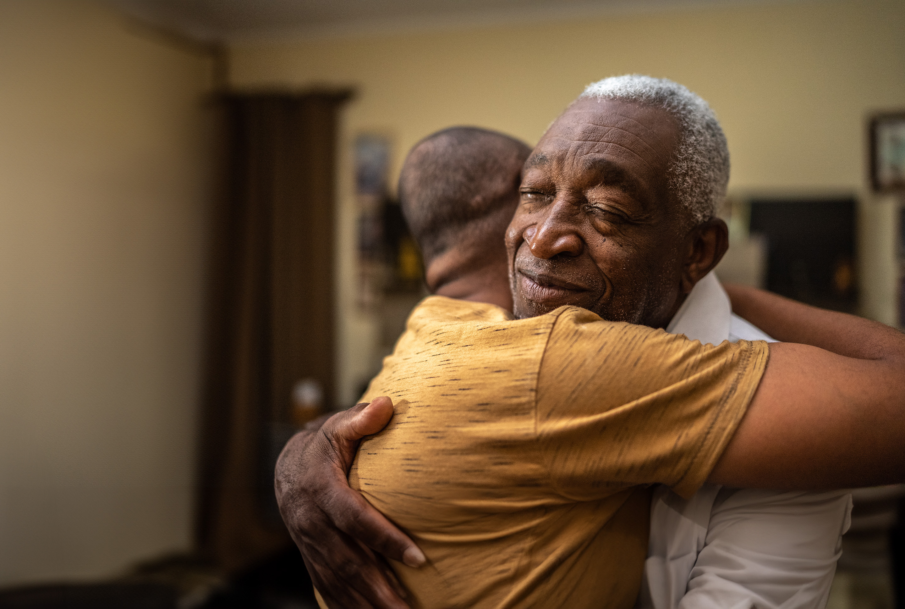 two men hugging